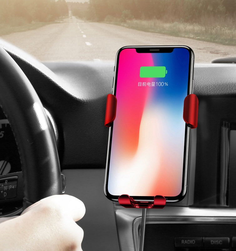 Încărcător Auto Wireless cu Suport Gravitațional – 2 în 1, Încărcare Rapidă pentru Mașină