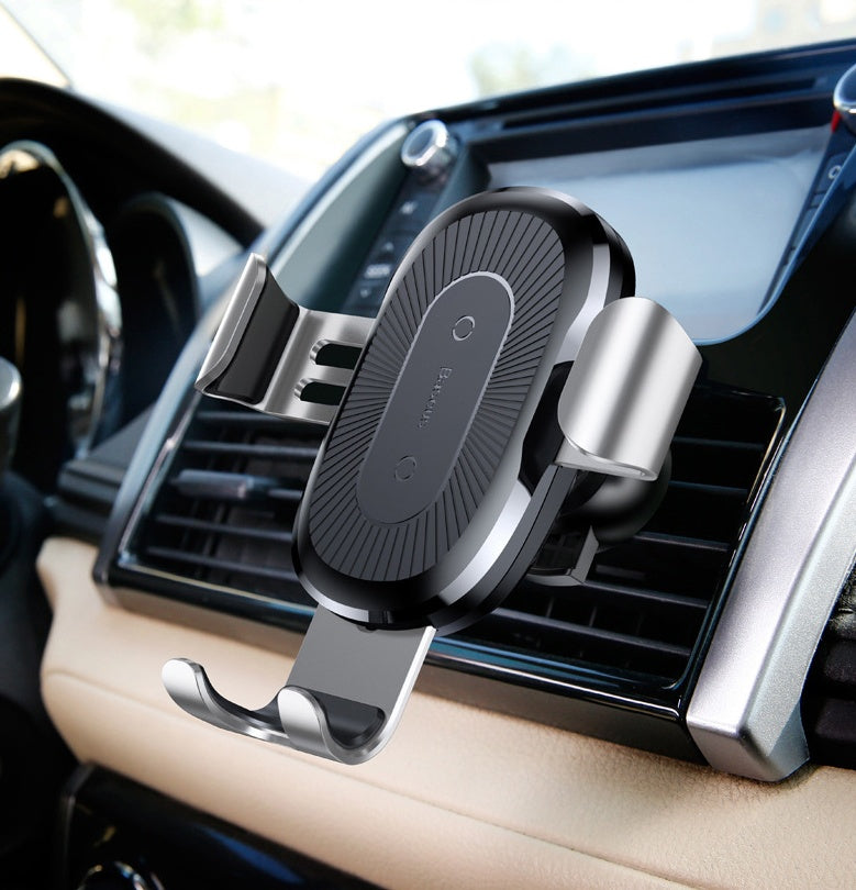 Încărcător Auto Wireless cu Suport Gravitațional – 2 în 1, Încărcare Rapidă pentru Mașină