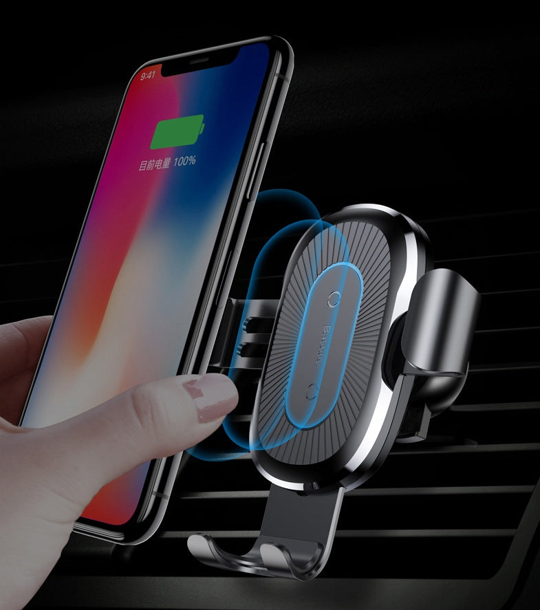 Încărcător Auto Wireless cu Suport Gravitațional – 2 în 1, Încărcare Rapidă pentru Mașină