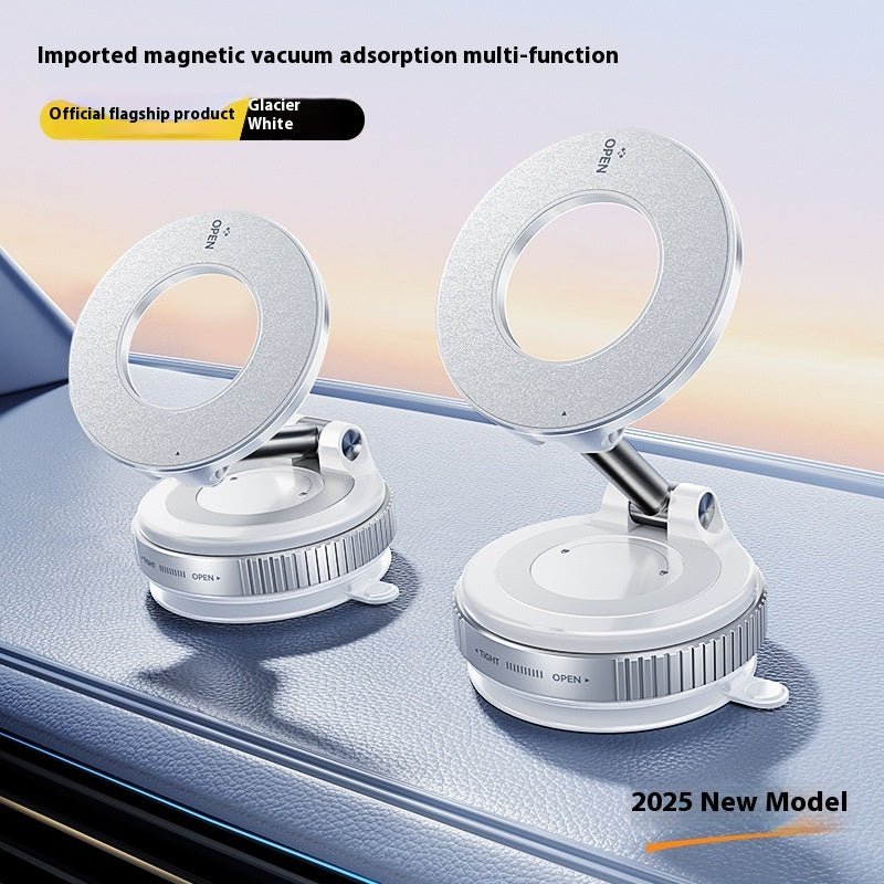 Magnetic Phone Holder With Vacuum Suction Foldable Adjustable Car Mount Magnetic Bracket Suction Nonslip For Busy Commuters - PawTeh
