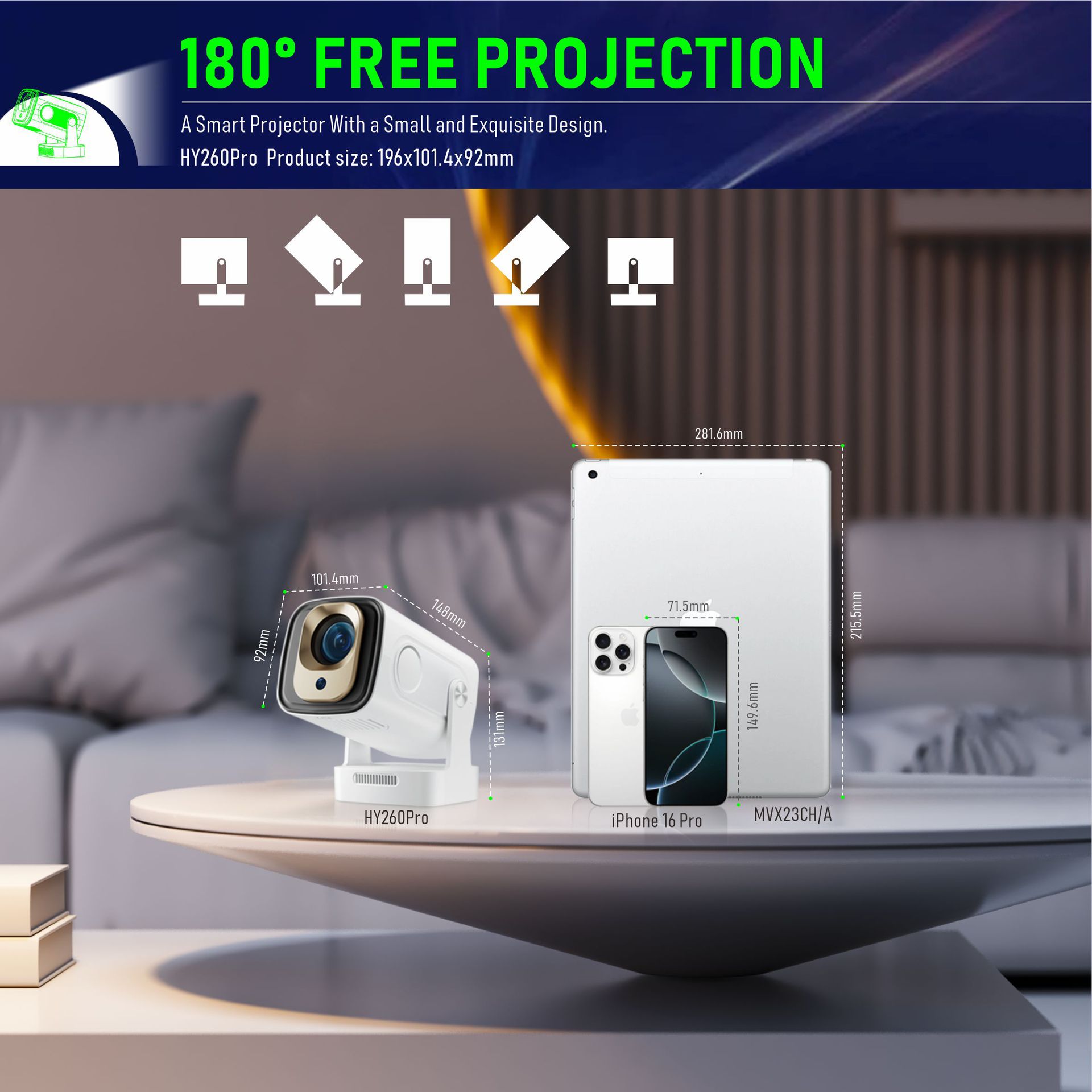 Hy260 Pro HD Smart Projector Machine